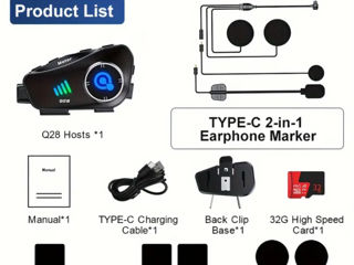 Мотогарнитура Bluetooth для шлема с функцией Видеозаписи. foto 5