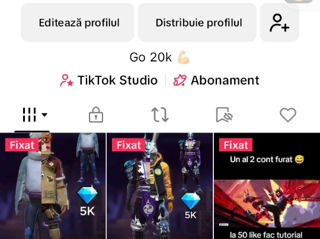 Se vinde cont de tik tok cu 17k de urmăritori