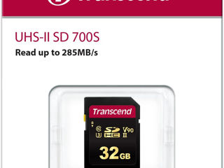 8K 32Gb SDHC Card Class 10 UHS-II, U3, Transcend TS32GSDC700S Ultra High Speed R/W: 285/180MB/s