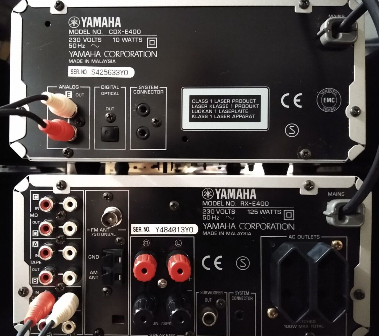 High quality HI-FI components Yamaha Pianocraft CDX-E400/ / RX-E400 Powerful sound. Remote control foto 1