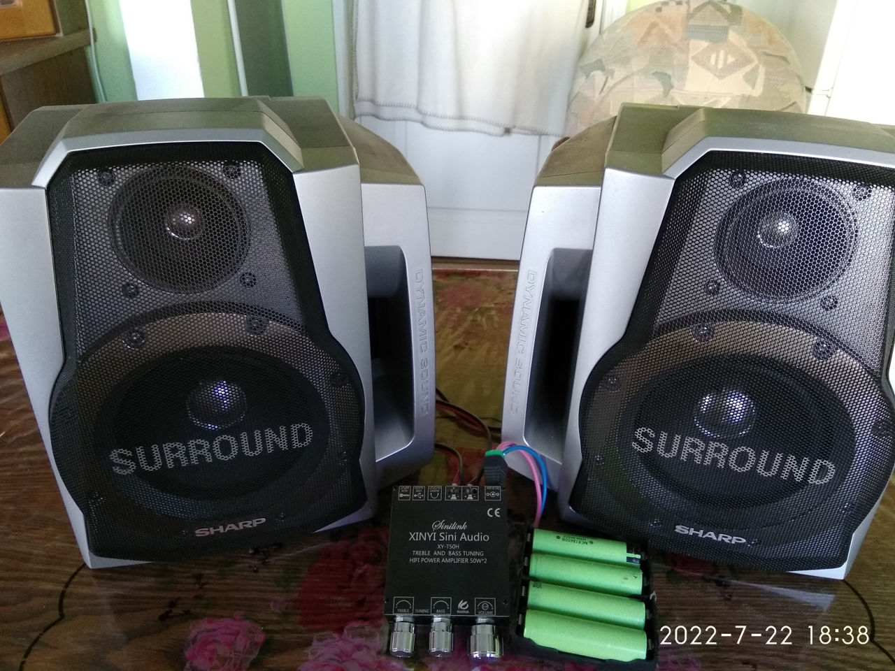 2 колонки sharp+усилитель 2х50ватт.