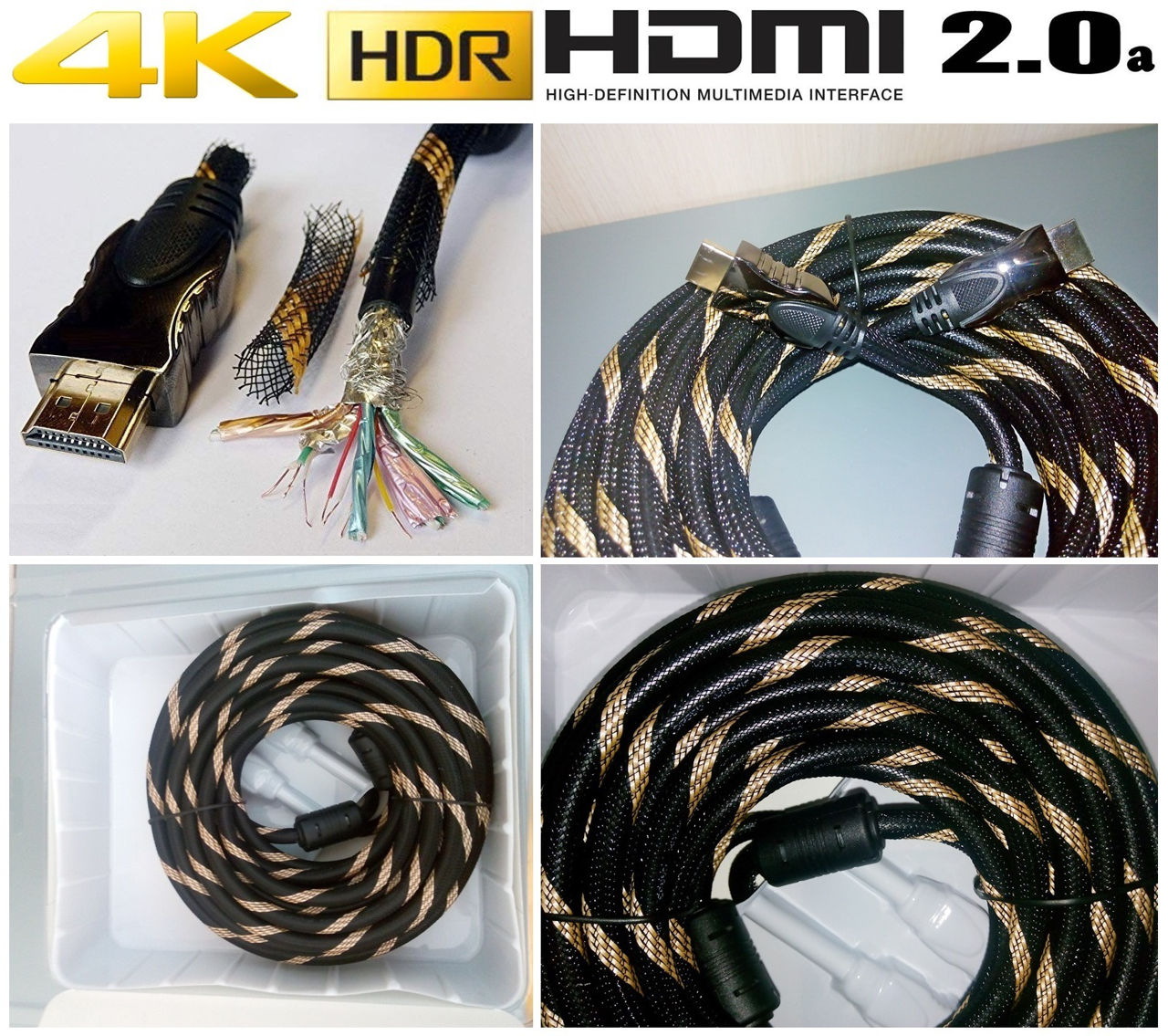 HDMI-HDMI кабель v.2.0а, качественный с металлическими наконечниками от ...