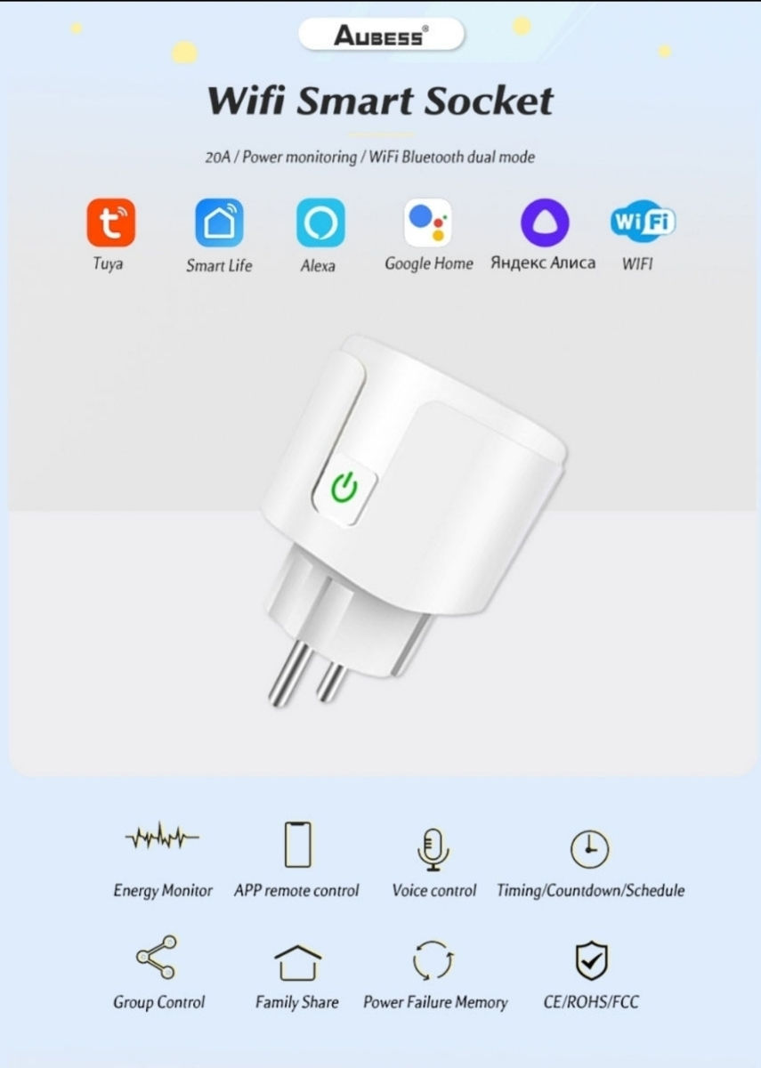 Priza inteligenta Smart Socket Aubess 20A foto 1