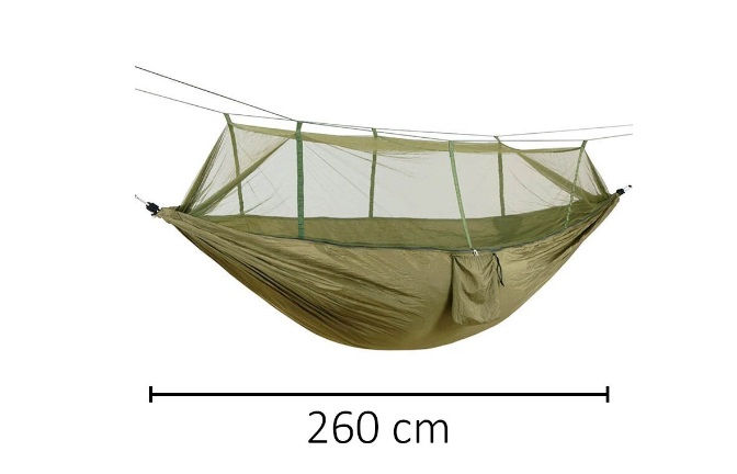 Hamac Nylon 210T 140x260cm, cu plasa de tantari, pina la 200kg foto 2