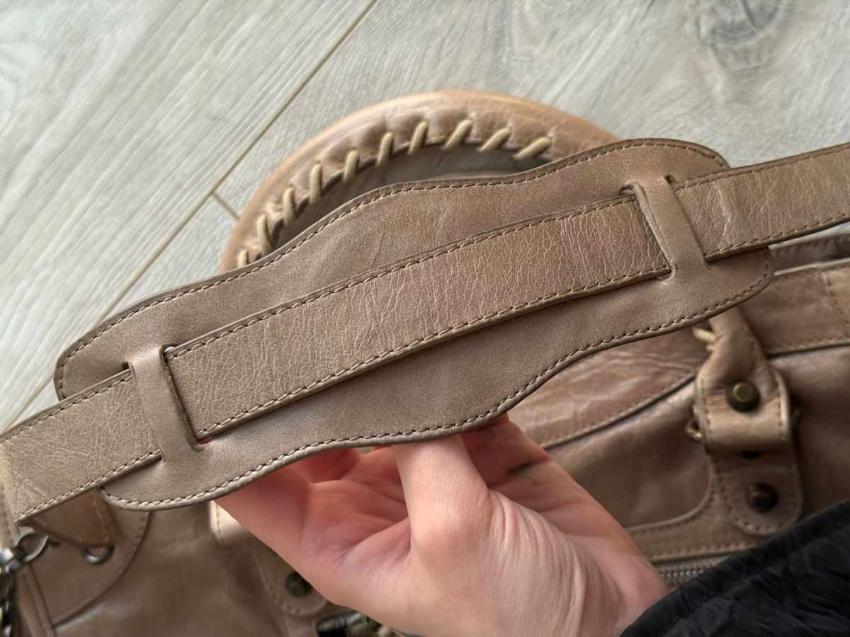 Balenciaga City Vintage Beige Leather Bag foto 6