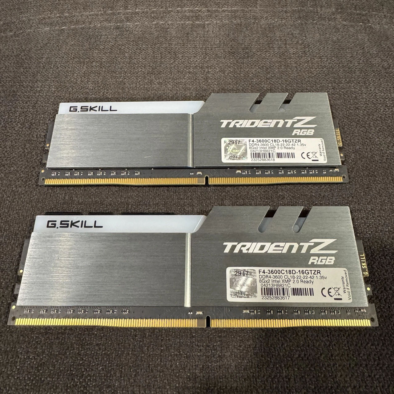 G. Skill Trident Z RGB 16GB (2x8GB) DDR4 3600 MHz (F4-3600C18D-16GTZR)