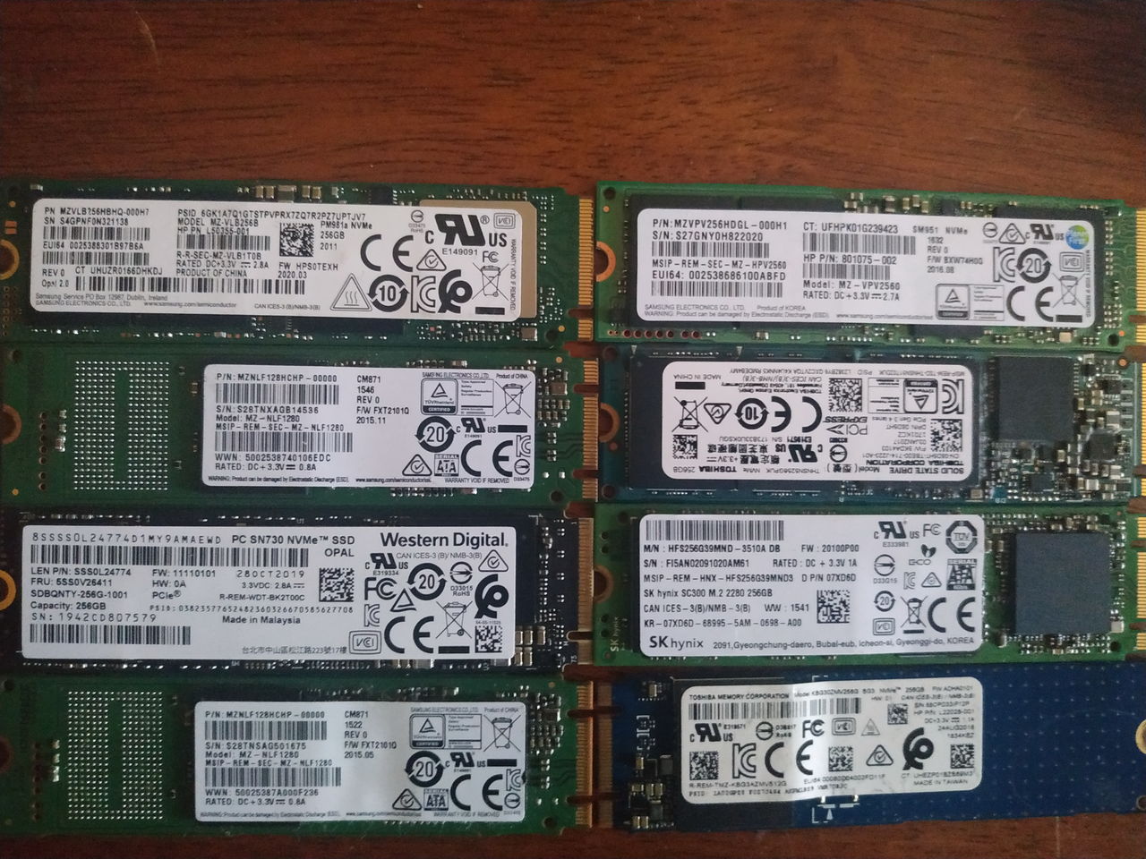 SSD SATA-3 120GB-250GB, SSD M.2 SATA, NVMe - 128GB-256GB