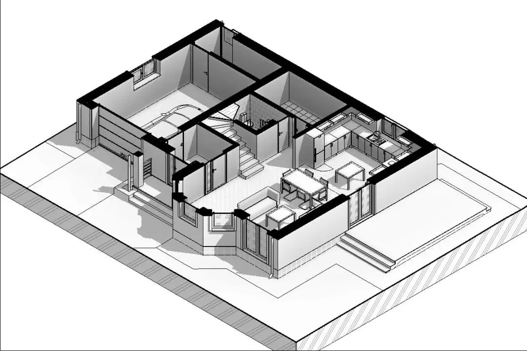 Casă de locuit individuală cu 2 niveluri P+M/stil clasic/140m2/arhitectură/schițe/planuri 3D/proiect foto 4