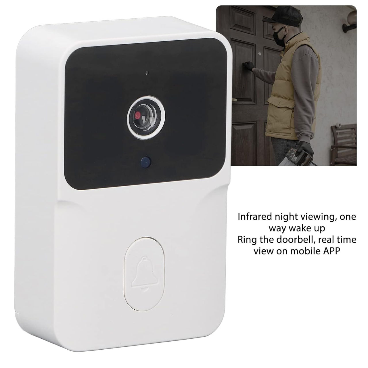 Tuya Smart Home Sonerie WiFi Wireless Camera Video Sonerie Interfon bidirecțional Detectare mișcare foto 9