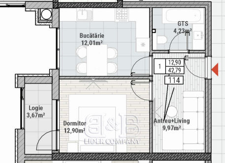 Apartament cu 1 cameră,  Durlești,  Chișinău,  Chișinău mun. foto 3