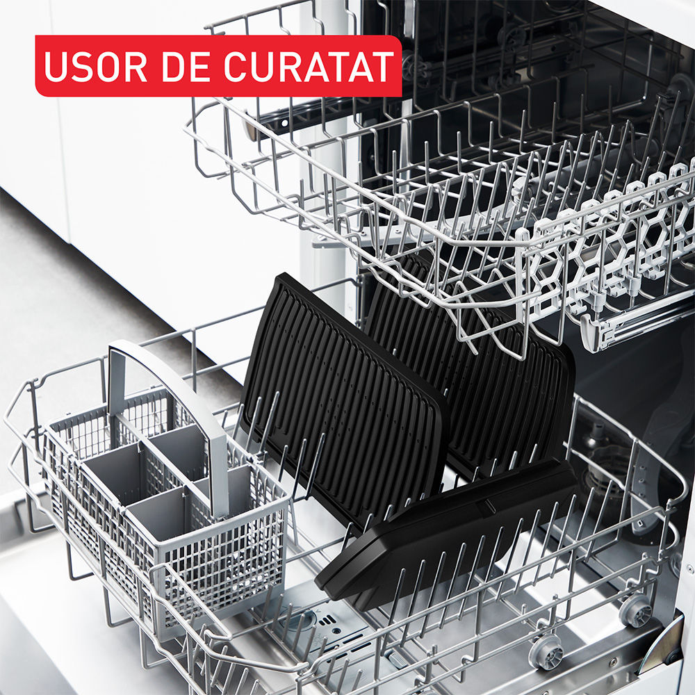 Gratar electric Tefal OptiGrill+ XL GC728D10, 2000W, 9 programe automate, argintiu-negru foto 5