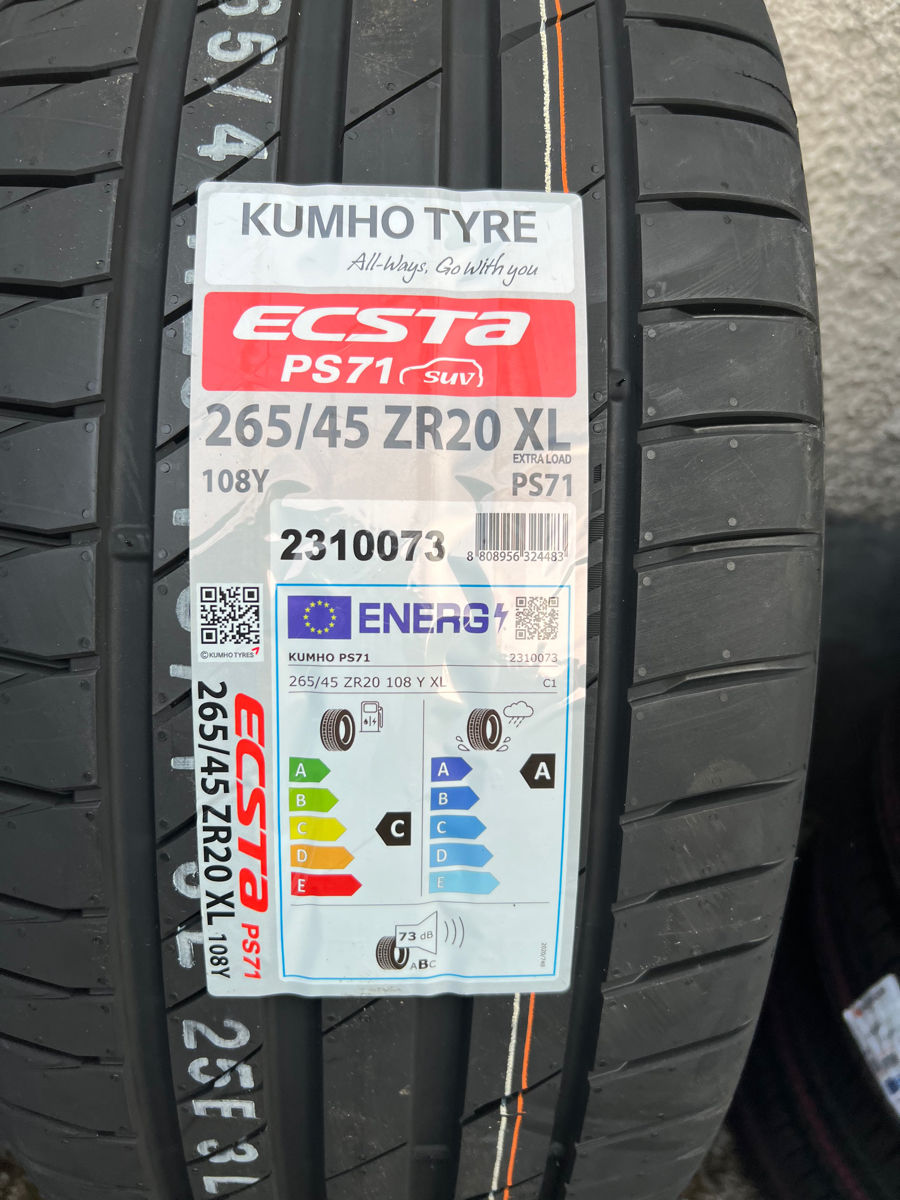 2 шины/2 anvelope 265/45 R20 Kumho Ecsta PS71/ Доставка, livrare toata Moldova foto 1