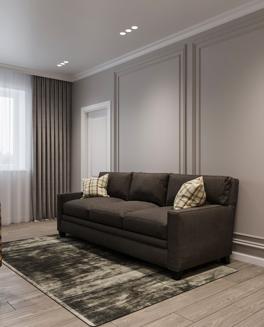 Design interior/stil neoclasic/ Parter /112m2/apartament cu 3 dormitoare/construcții/ 3D/ proiecte foto 2