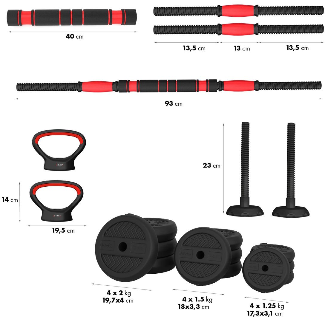 Set de gantere cu greutăți detașabile Hms 20kg foto 9