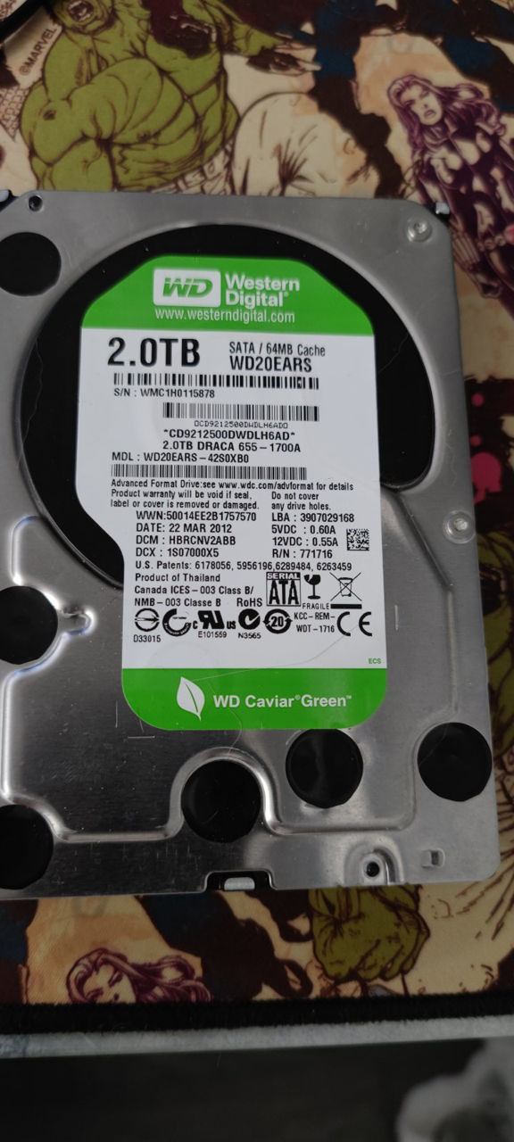 Western Digital Caviar Green 2TB 7200rpm 64MB SATA