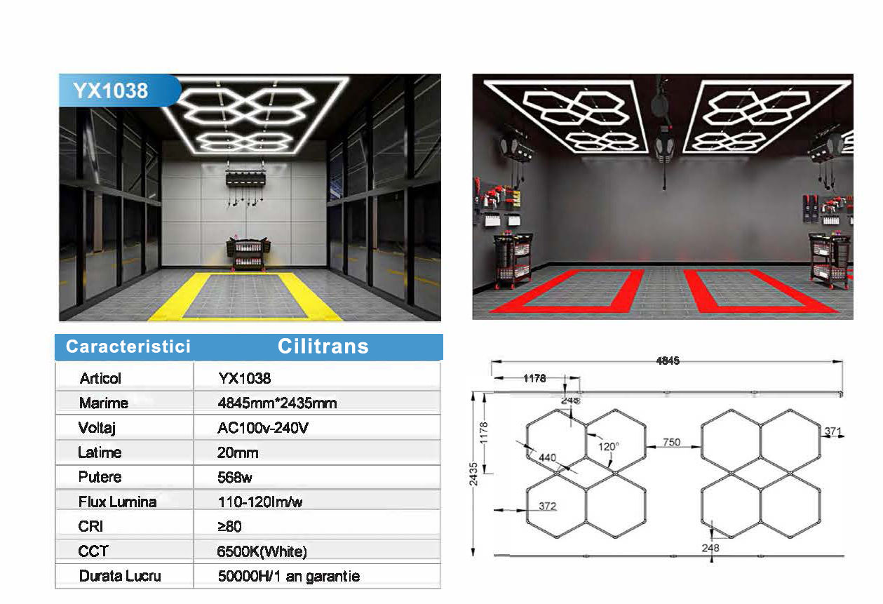 Hexagon led detailing led tavane foto 15