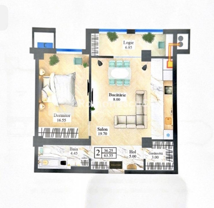 Apartament cu 2 camere, Botanica, Chișinău, Chișinău mun.