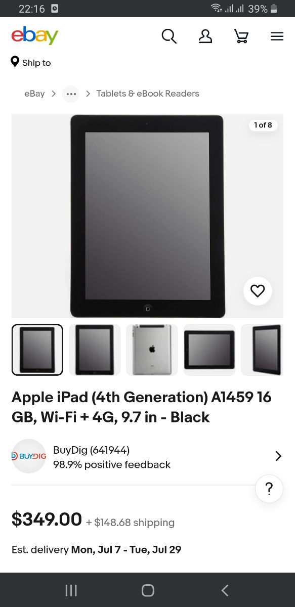 Apple iPad 4 4th Generation A1458 16GB WiFi 9.7" foto 5