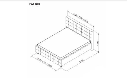 Pat tapițat Ambianta Rio 1.6 m cremona + saltea Salt Confort Clasic 160x200.. foto 3