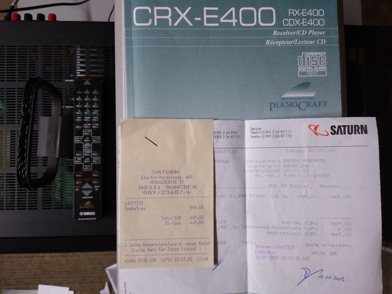 High quality HI-FI components Yamaha Pianocraft CDX-E400/ / RX-E400 Powerful sound. Remote control foto 2