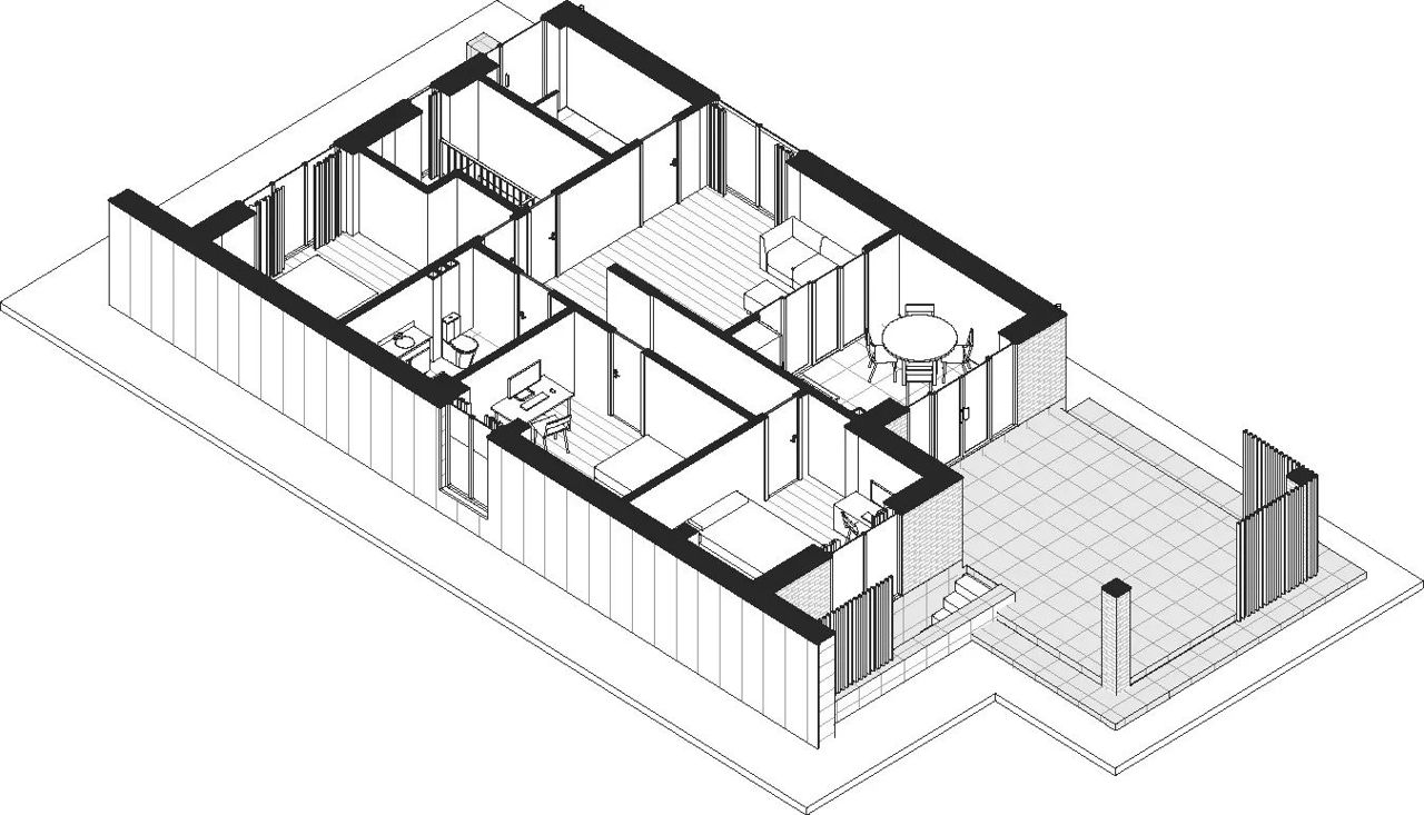 Casă de locuit individuală cu 2 niveluri S+P/stil modern/arhitecutră/3D/renovări/planuri/construcții foto 4