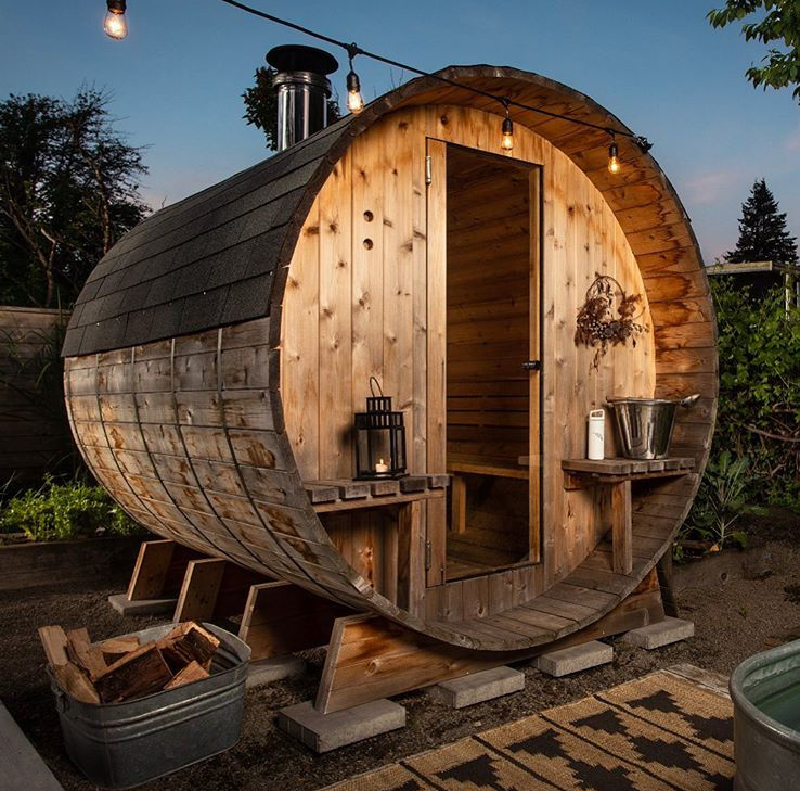 KobaSaună de tip barrel+jacuzzi