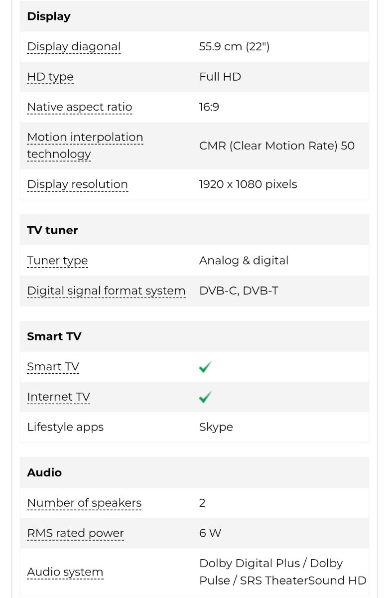 Televizor Samsung Smart tv 22inch  foto 9