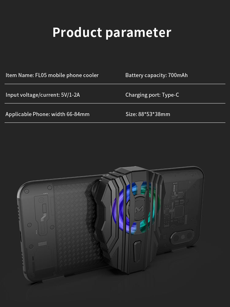 Cooler pentru telefon Memo FL05 RGB 3 trepte de viteza foto 12