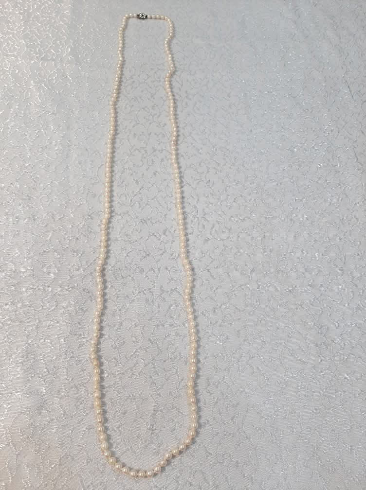 Colier Perle  Naturale Vintage Italia Foarte superb si finuț. Lungimea totala 122cm.  foto 7