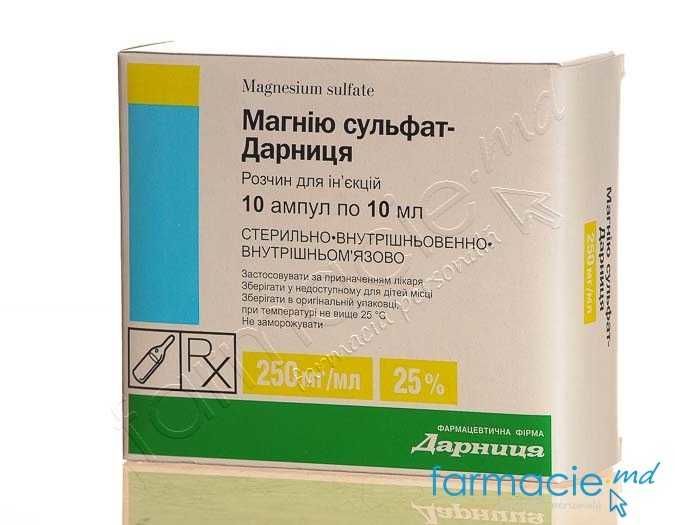 sulfat de magneziu 250 mg/ ml