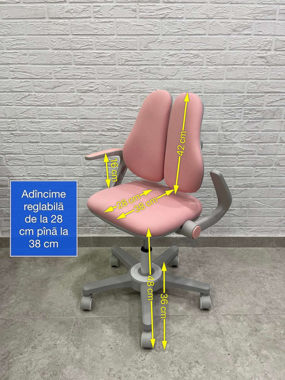 Scaun de birou ergonomic pentru copii Ergo-KID - este proiectat pentru a asigura confortul copilului foto 14
