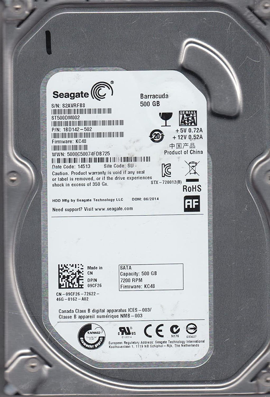 Toshiba Seagate 500GB SATA Hard Drive