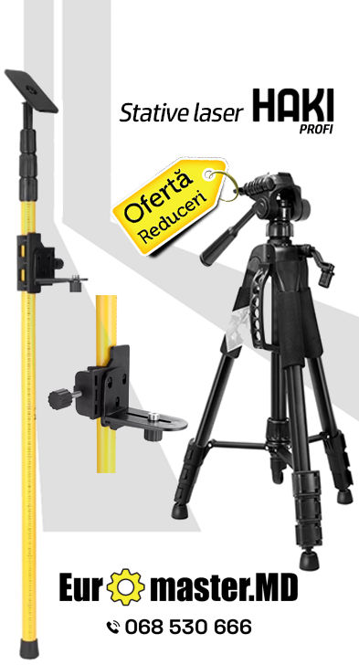 Stativ nivelă laser HAKI 1800mm, Euromaster MD foto 2