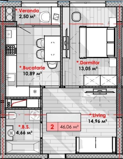 Apartament cu 1 cameră, 46 m², Râșcani, Chișinău foto 3