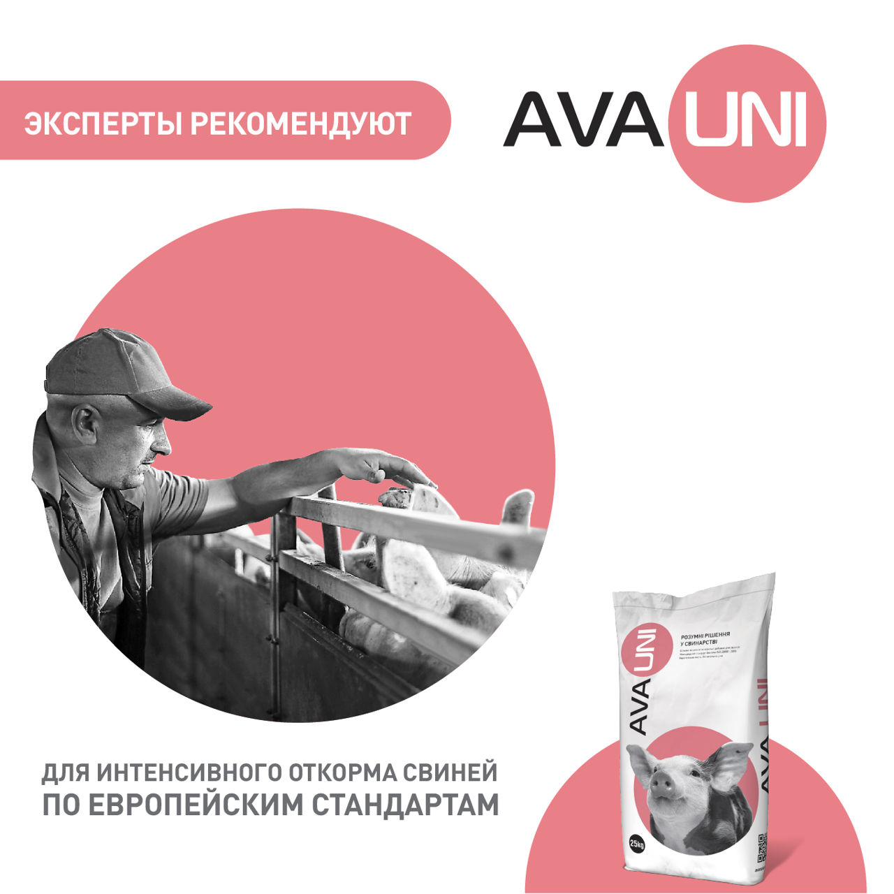 SPMV pentru porci AVA UNI Complex (Start 25%, Grover 15%, Finiș 10%). 25kg foto 1
