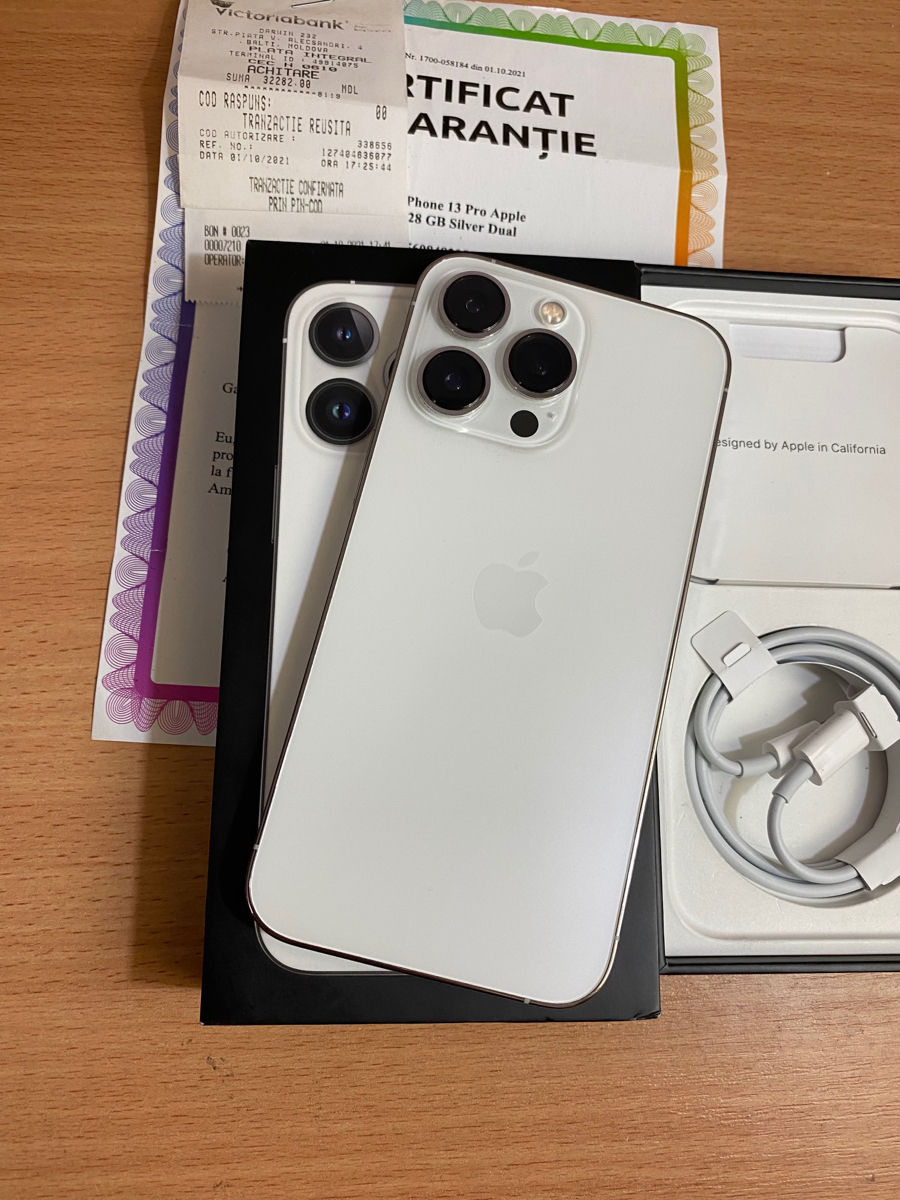 iPhone 13 Pro,Silver,128GB DUOS17.000MDL