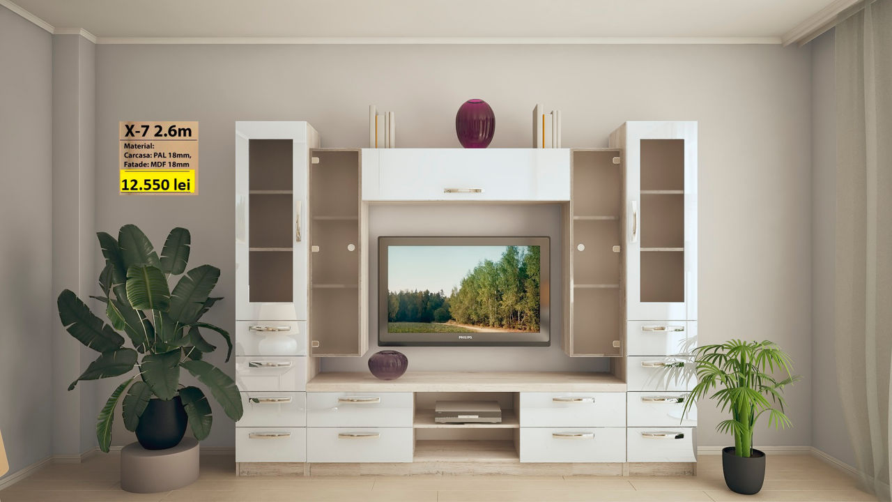 Credit.Mobila pentru living MDF luciu.Fabrica de mobila.Мебель для гостиной МДФ глянец.Меб-я фабрика foto 7