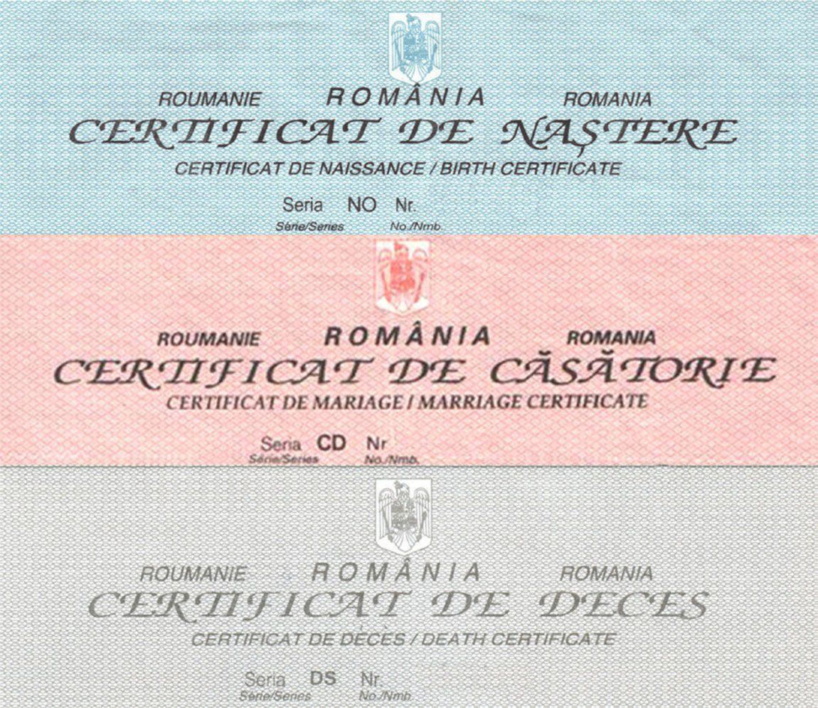 Transcriere certificat de nastere, casatorie Romanesti ! фото 1