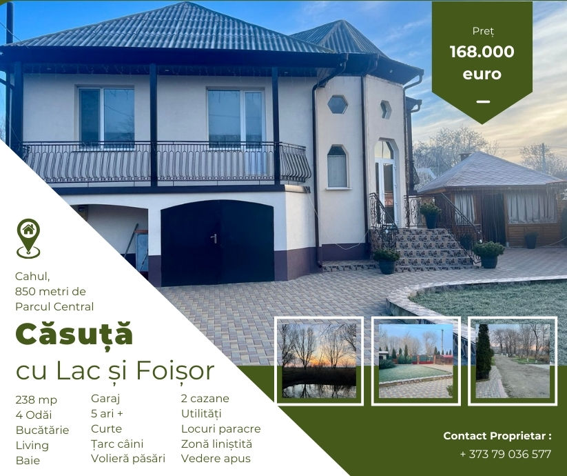 Casă cu lac și foișor în Cahul foto 11