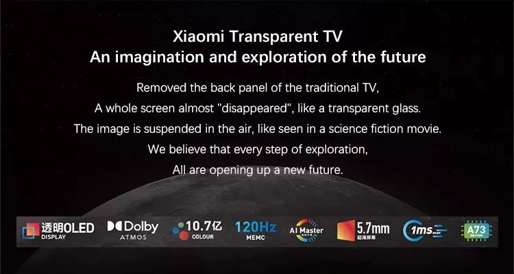 Xiaomi transparent прозрачный экран tv 55 inches oled 5.7mm ultra-thin bluetooth 5.0 dolby smart tv фото 2