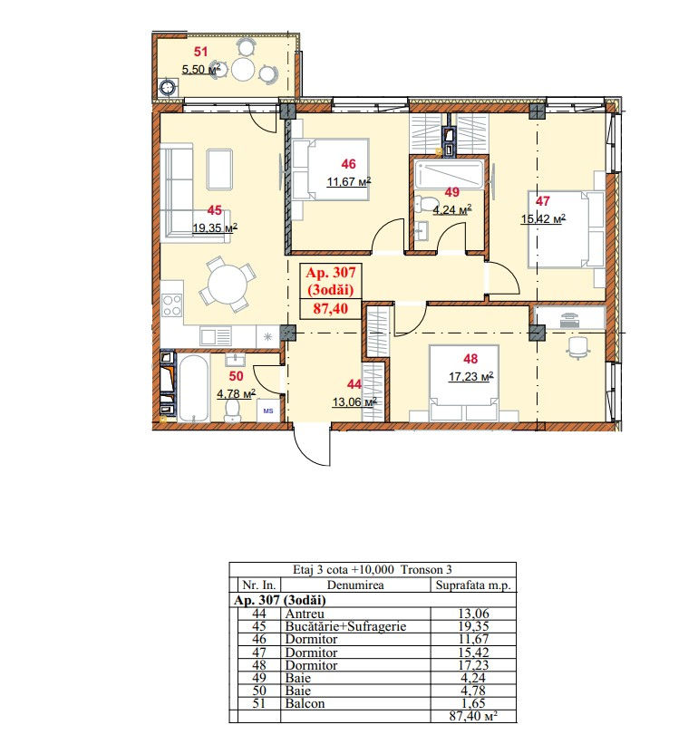 Apartament cu 3 camere,  Botanica,  Chișinău,  Chișinău mun. foto 12