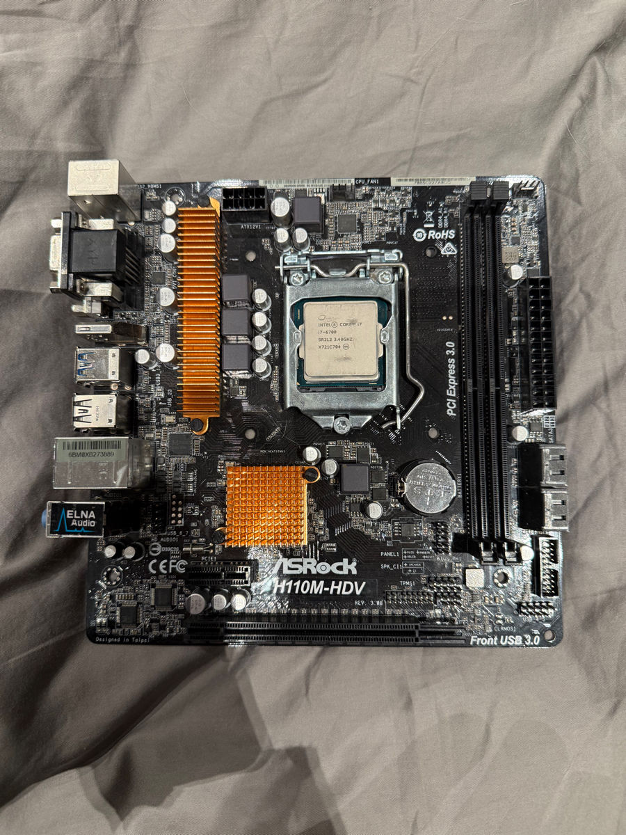 I7 6700 Asrock H110 Cpu CPU ASRock H110M-HDV Intel Core I7-6700K ASRock  H110M-HDV