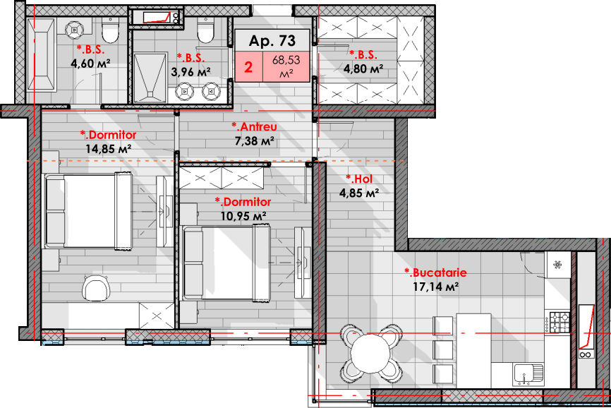 Apartament cu 2 camere,  Râșcani,  Chișinău mun. foto 3