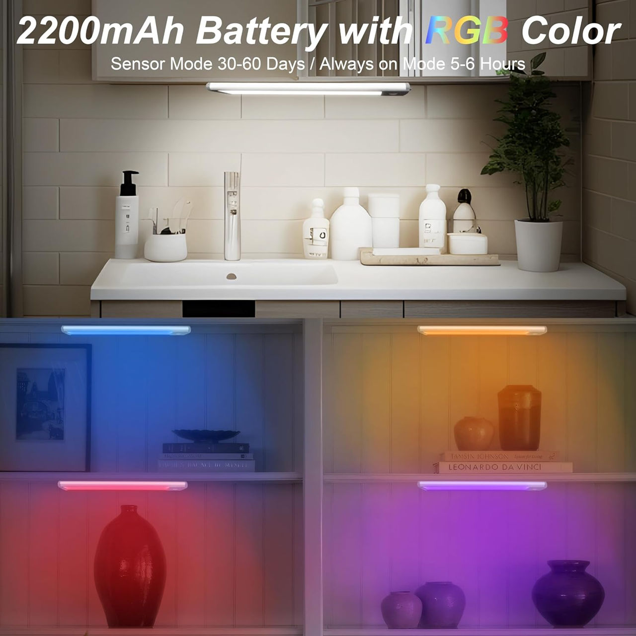lumina led RGB cu senzor de miscare  светодиодный светильник с датчиком движения foto 2