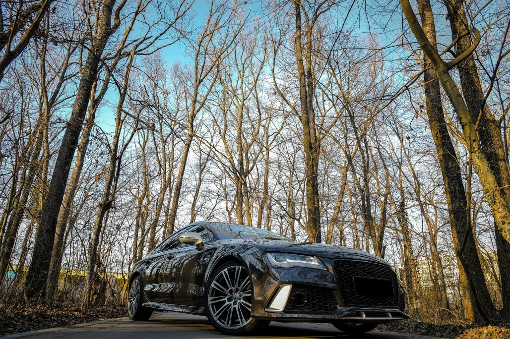 Bara Fata compatibil cu Audi A7 4G (2010-2014) RS7 Design cu Grile foto 3