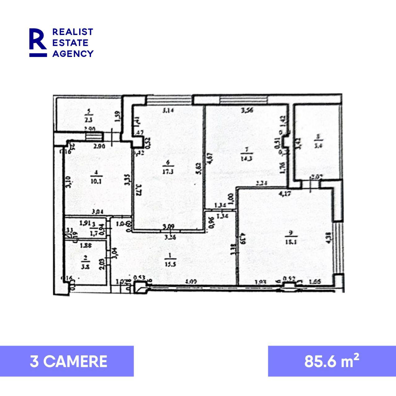 Apartament cu 3 camere,  Râșcani,  Chișinău mun. foto 17