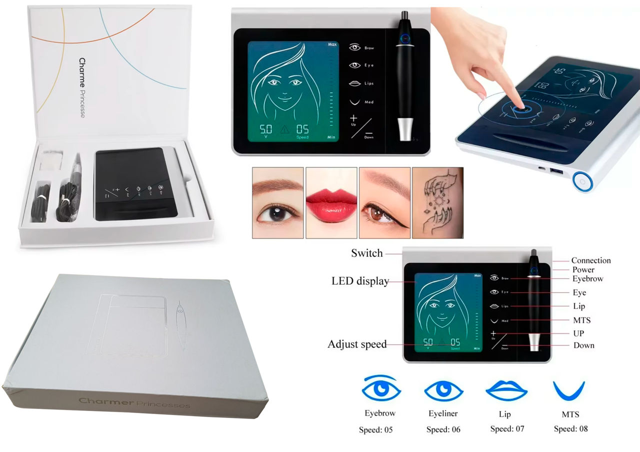Aparat/ masina pentru tatuaj permanent cu functie Dermapen. Ace microblaiding si accesorii фото 2