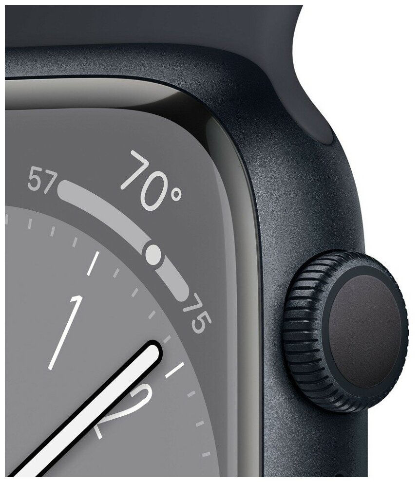 Apple Watch Series 8 GPS, 41mm Midnight Aluminium Case with Midnight Sport Band, MNP53 foto 3