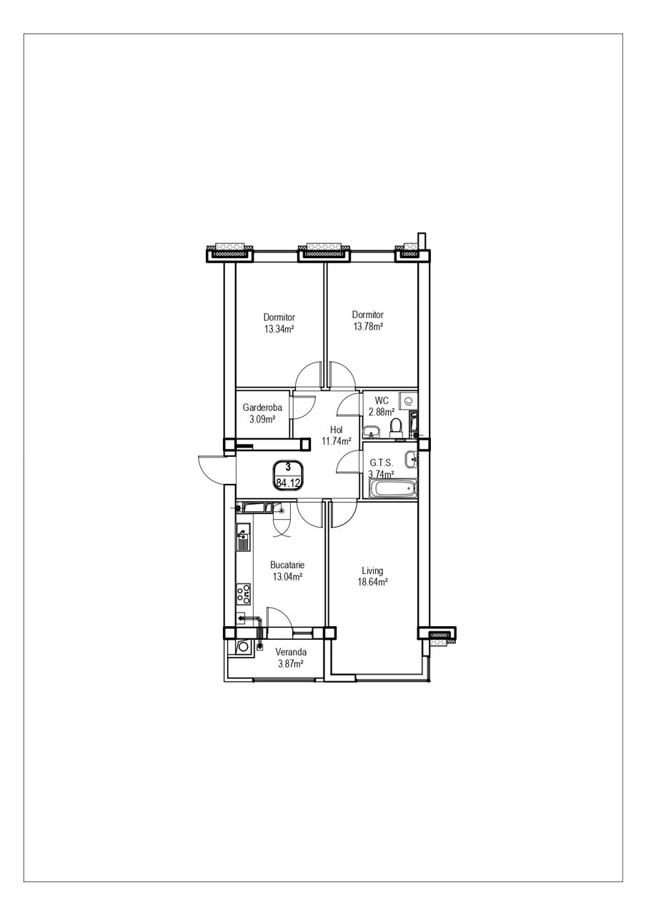 Apartament cu 3 camere,  Periferie,  Chișinău mun. foto 1