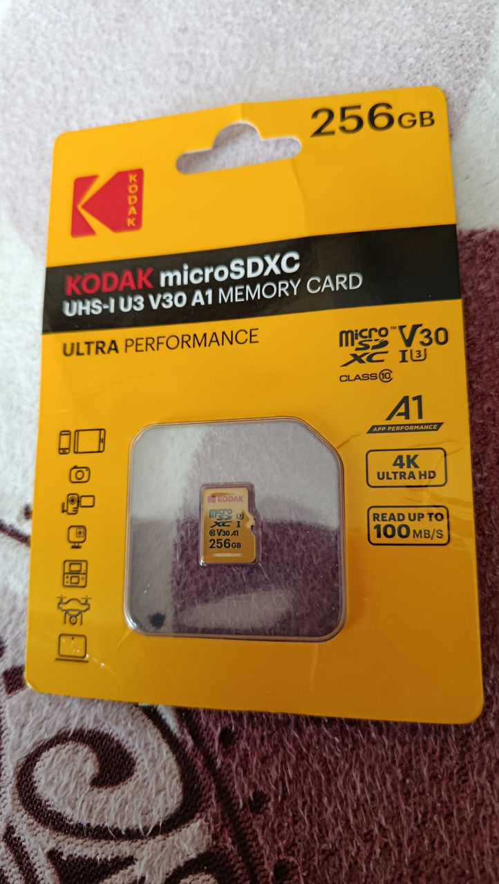 Карты MicroSD Samsung Evo Plus, Sony, 256Gb. Kodak Ultra Perfomance фото 7